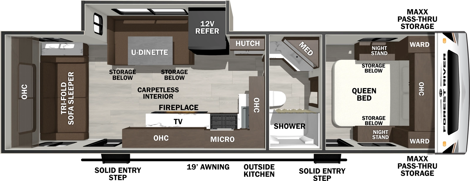 Wildcat Travel Trailers 261RLX Floorplan